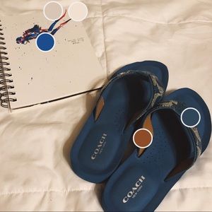 COACH | blue flip flops